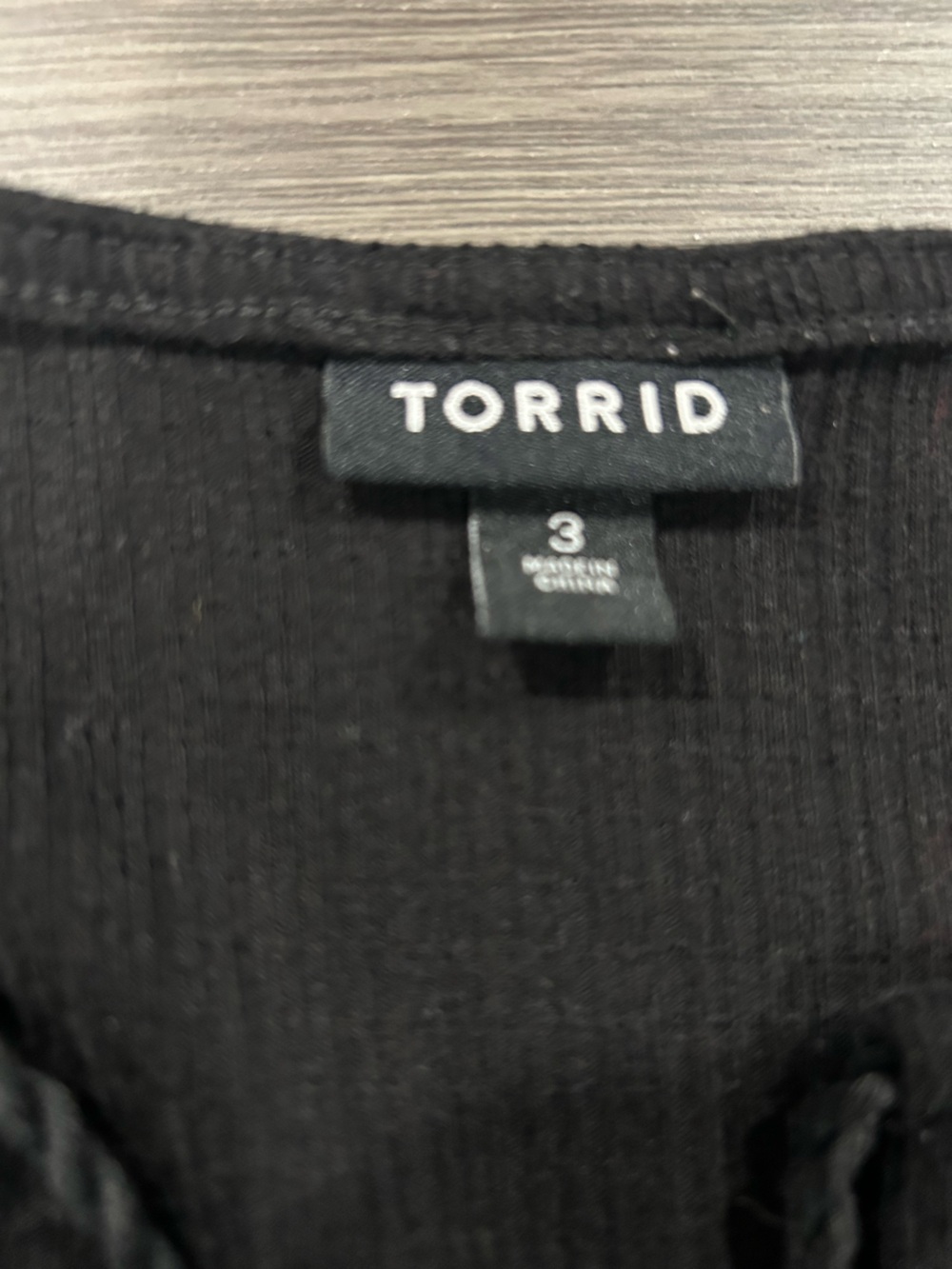 torrid Black Textured Fabric babydoll top - Picture 2 of 3